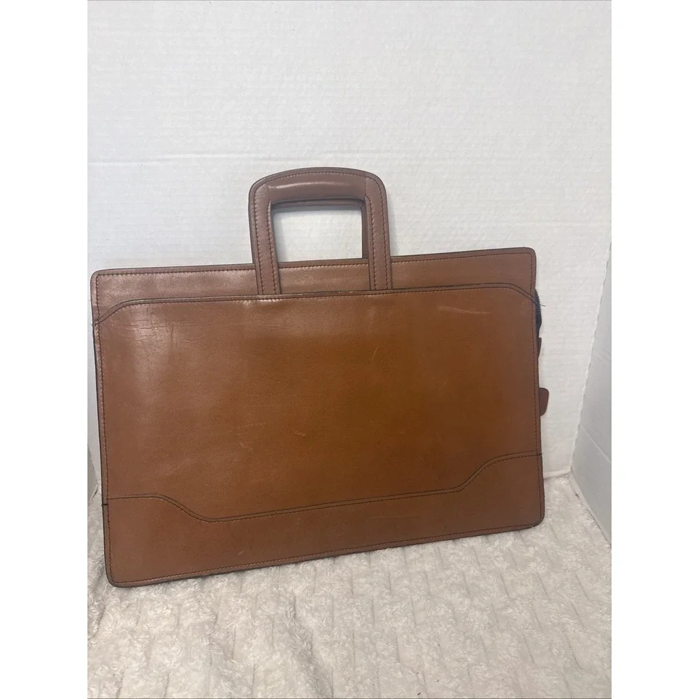 Vintage Schlesinger Brothers Leather Briefcase Attache Portfolio GL Monogram